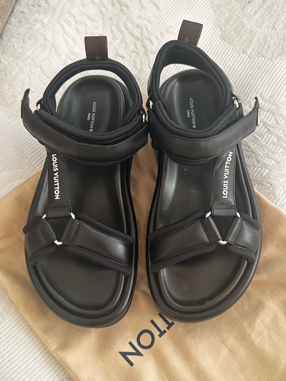 Louis Vuitton Black Platform Sandals EU 40 / Approx. US Women’s 9